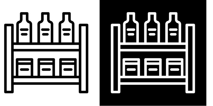 Product Shelf  Icon Set White Style Collection
