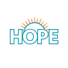Inspiring HOPE logo with rising sun for positive change and optimism