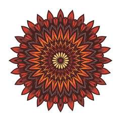 Vibrant geometric mandala pattern with warm earthy tones for spiritual design