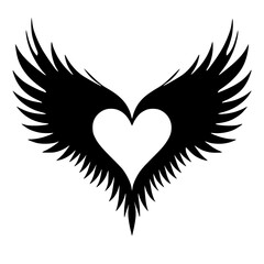 Elegant winged heart symbol represents love freedom and spiritual connection