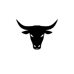 Powerful bull head silhouette symbolizing strength determination and resilience