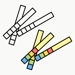 Litmus paper. pH measuring tool. Laboratory equipment. Vector illustration.