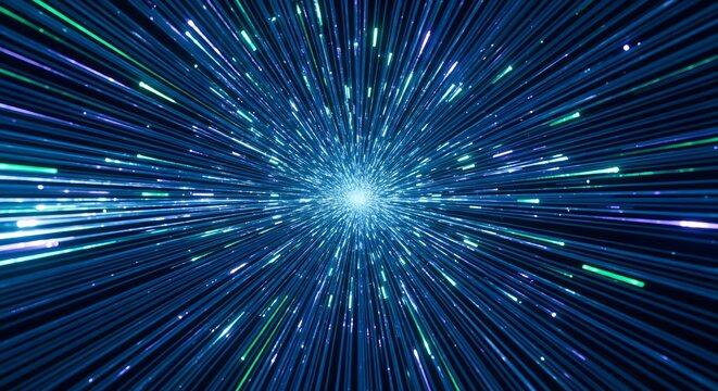 Abstract Hyperspace Travel - AI Generated Cosmic Speed Lines
