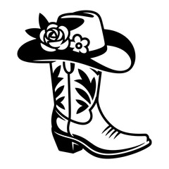 cowboy boots and hat