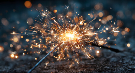 Fototapeta premium Wunderkerze - Neujahr / Silvester / Feier