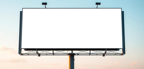Obraz premium Clean, modern billboard on a clear sky background, promotion, horizon