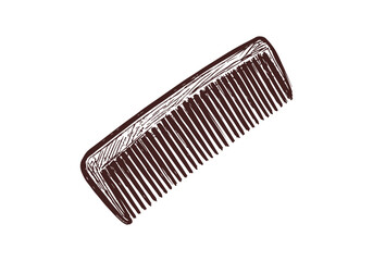 Hair Comb hand drawn simple sketch vector illustration