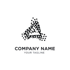 Abstract Geometric Logo Design with Pixelated Effect.