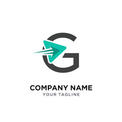 Modern G Letter Logo with Arrow, Symbolizing Speed and Direction.