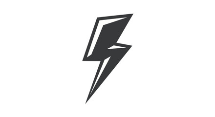 Abstract illustration of a black lightning bolt on a white background