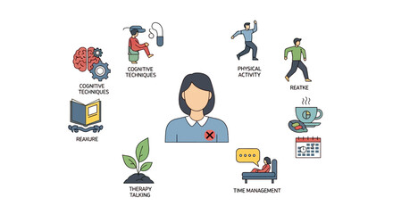 Navigating comprehensive self-care strategies for improved mental well-being and personal development, featuring diverse wellness activities