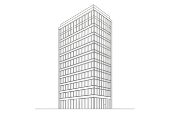 Fototapeta premium Architectural Elegance Minimalist Skyscraper Illustration