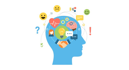 Conceptual business mind for ideas and communication