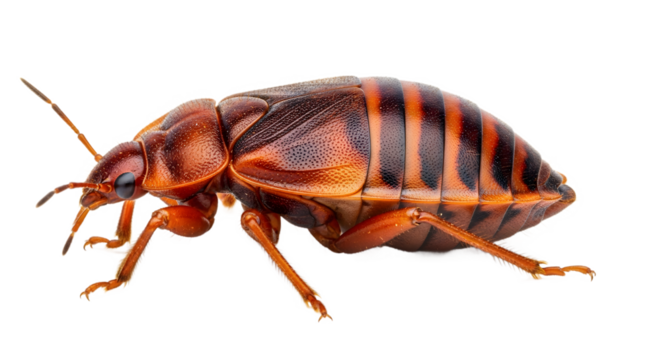 isolated bed bug close-up on white background , Bedbug Cimex lectularius isolated on background