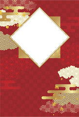 和柄　年賀状　金　背景	