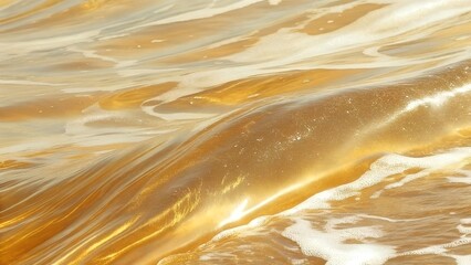 Golden Wave Foam Texture Background 8K Seamless Amber