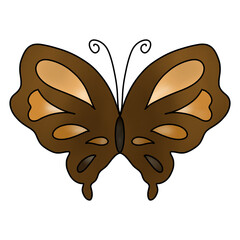 Elegant Brown Butterfly Illustration – Minimalist Insect Vector Design for Nature, Decorative, and Botanical Art Projects