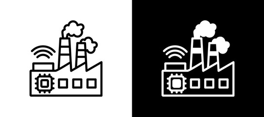 Obraz premium Smart Factory whiteblack icon