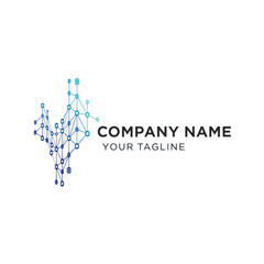 Abstract Network Connection Logo Design with Interconnected Nodes and Lines.