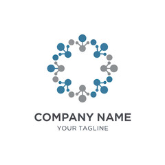 Abstract Molecular Structure Logo Design.