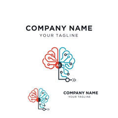 AI Brain Circuit Logo - Artificial Intelligence and Neural Network Design.