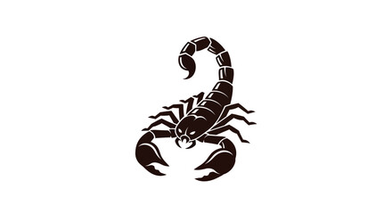 Black scorpion silhouette isolated on white background for design