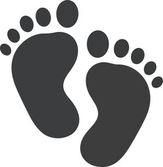 Adorably tiny baby footprints graphic illustration symbolizing new life growth and development vector