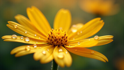 Golden Hour's Kiss: Dew-Kissed Yellow Petals Macro Art
