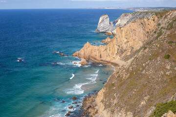 Ursa beach portugal coastline with ocean cliffs and atlantic waves