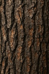 Obraz premium Close-up of rough tree bark texture — detailed natural wood surface perfect for backgrounds and organic design use.