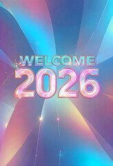 Celebrate 2026 with a vibrant holographic design! Perfect for New Year's Eve parties, events, and futuristic themes. A modern and stylish way to welcome the future.