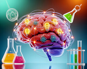 Visually striking brain concept, symbolizing innovation and scientific breakthroughs. Ideal for projects needing a modern, intelligent, and creative edge.