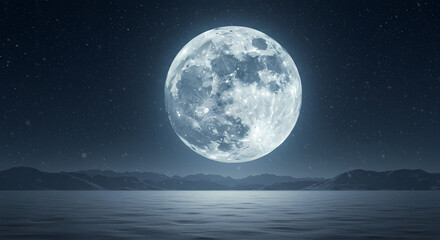 Fototapeta premium full moon over water