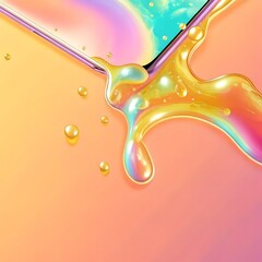 Holographic Liquid Texture Background 8K Seamless Rainbow Drip