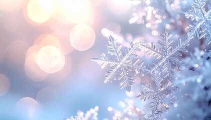 雪の結晶とキラキラの背景