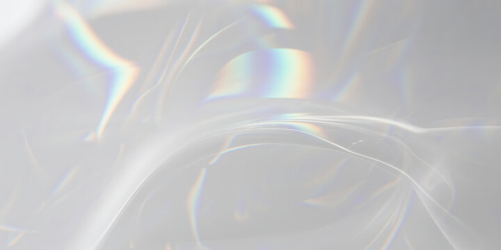 Abstract light refraction with rainbow colors on a white background