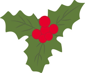 Festive Holly Leaf with Berries for Holiday Decor