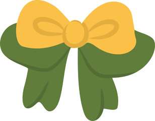 Festive Green and Yellow Ribbon Bow for Celebrations