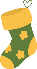 Festive Green and Yellow Christmas Stocking