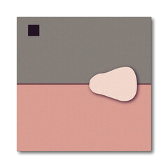 Abstract Minimalist Color Block Background with Taupe, Dusty Pink, and Organic White Shape