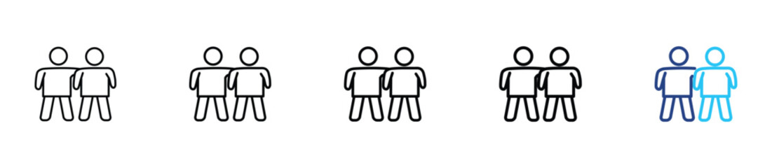 Support icon set outline multistyle vector illustration concept