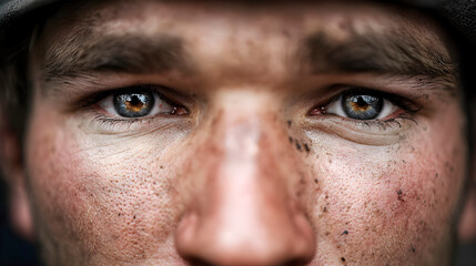 Obraz premium A man with brown hair and blue eyes