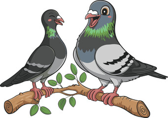 two birds on a branch