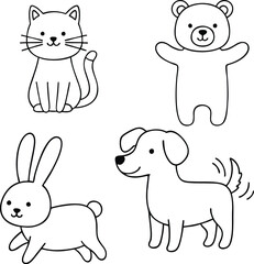 Adorable animal illustrations perfect for playful designs and children's projects