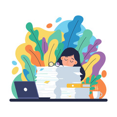 Overworked employee stressed by deadline pressure and excessive tasks