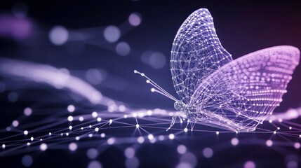 Abstract butterfly, digital art, network