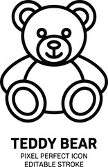 Teddy Bear Icon Vector Illustration Cute Stuffed Animal Toy Simple Design Isolated on White Background Perfect for Childrens Designs