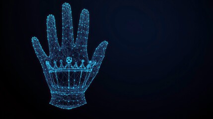 Naklejka premium Hand with crown, polygonal design