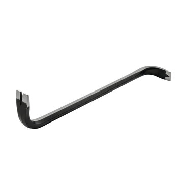 Heavy duty black metal crowbar, a versatile hand tool for construction and demolition