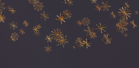 Elegant gold snowflakes on a deep purple backdrop. Perfect for Christmas, New Year, winter holidays, and luxury design projects. Suitable for fe